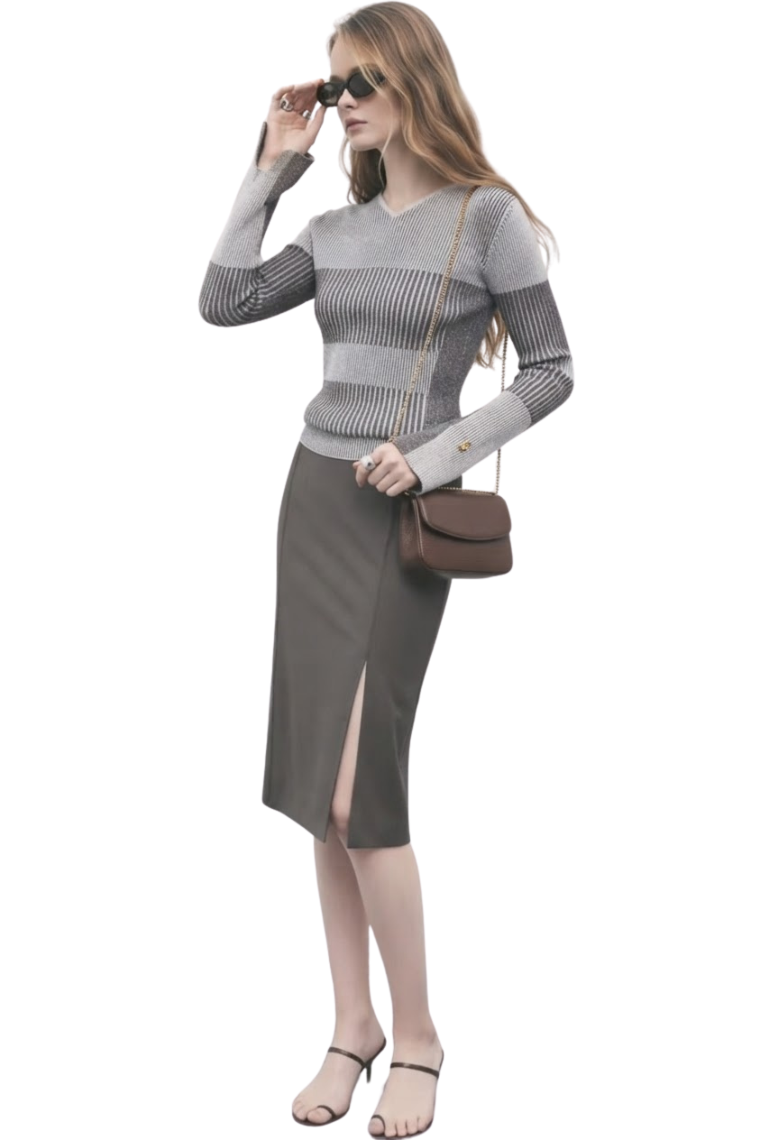PATRIZIA PEPE sweter dwukolorowy