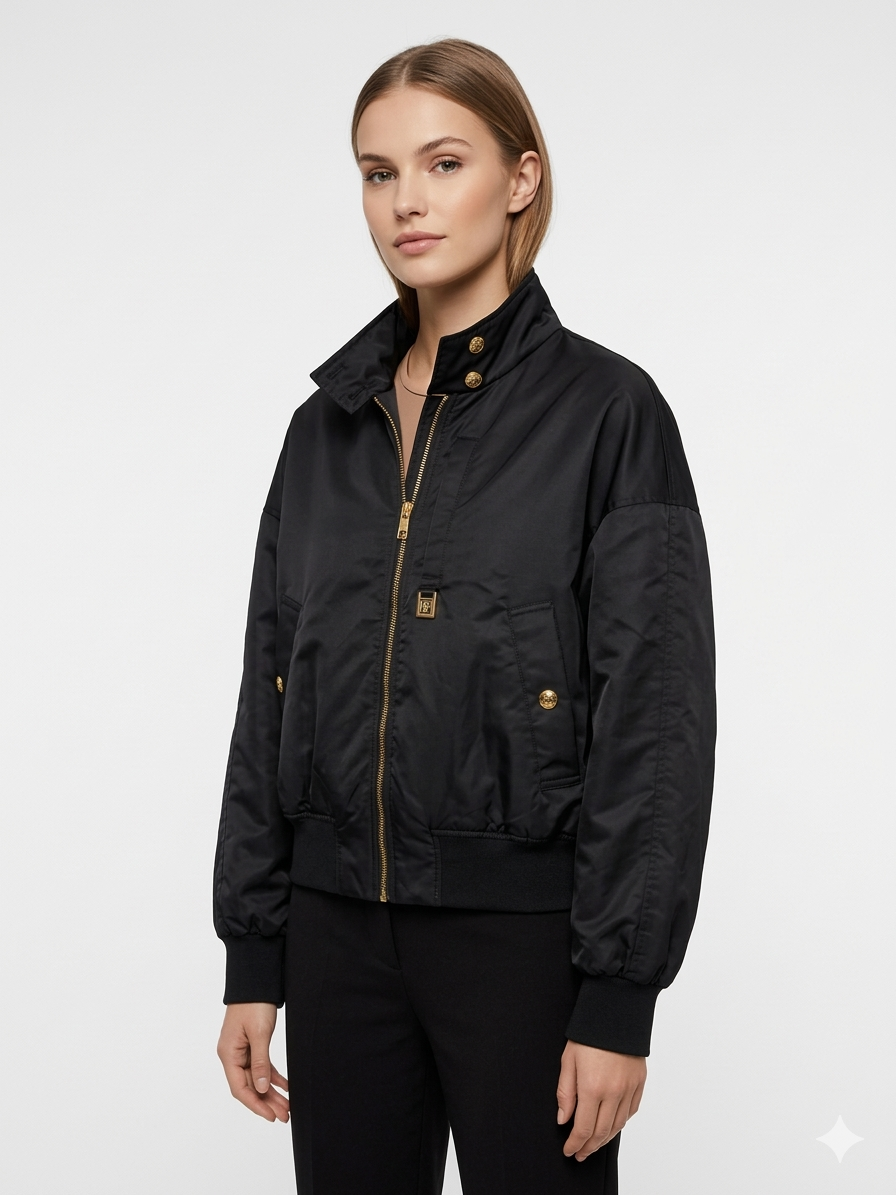 Elisabetta Franchi kurtka loose fit czarna