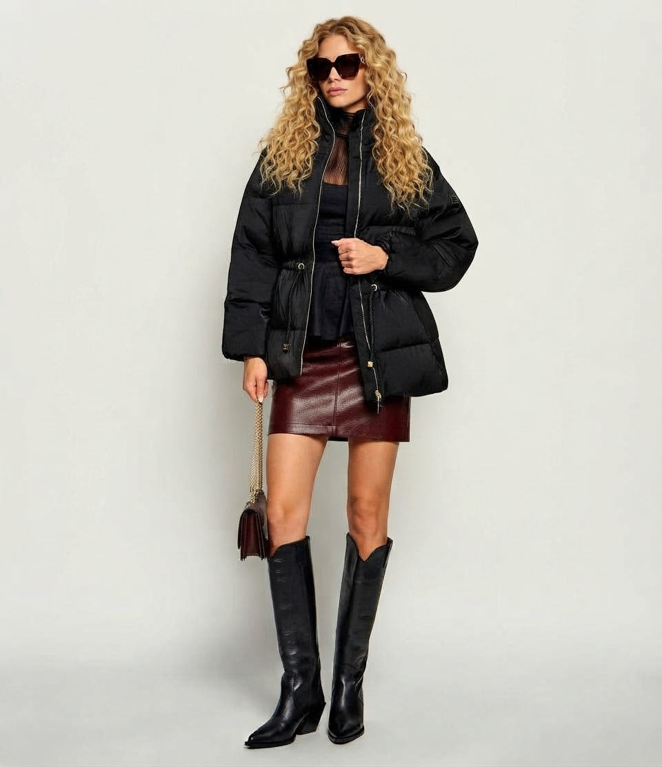 Elisabetta Franchi parka regular fit czarna