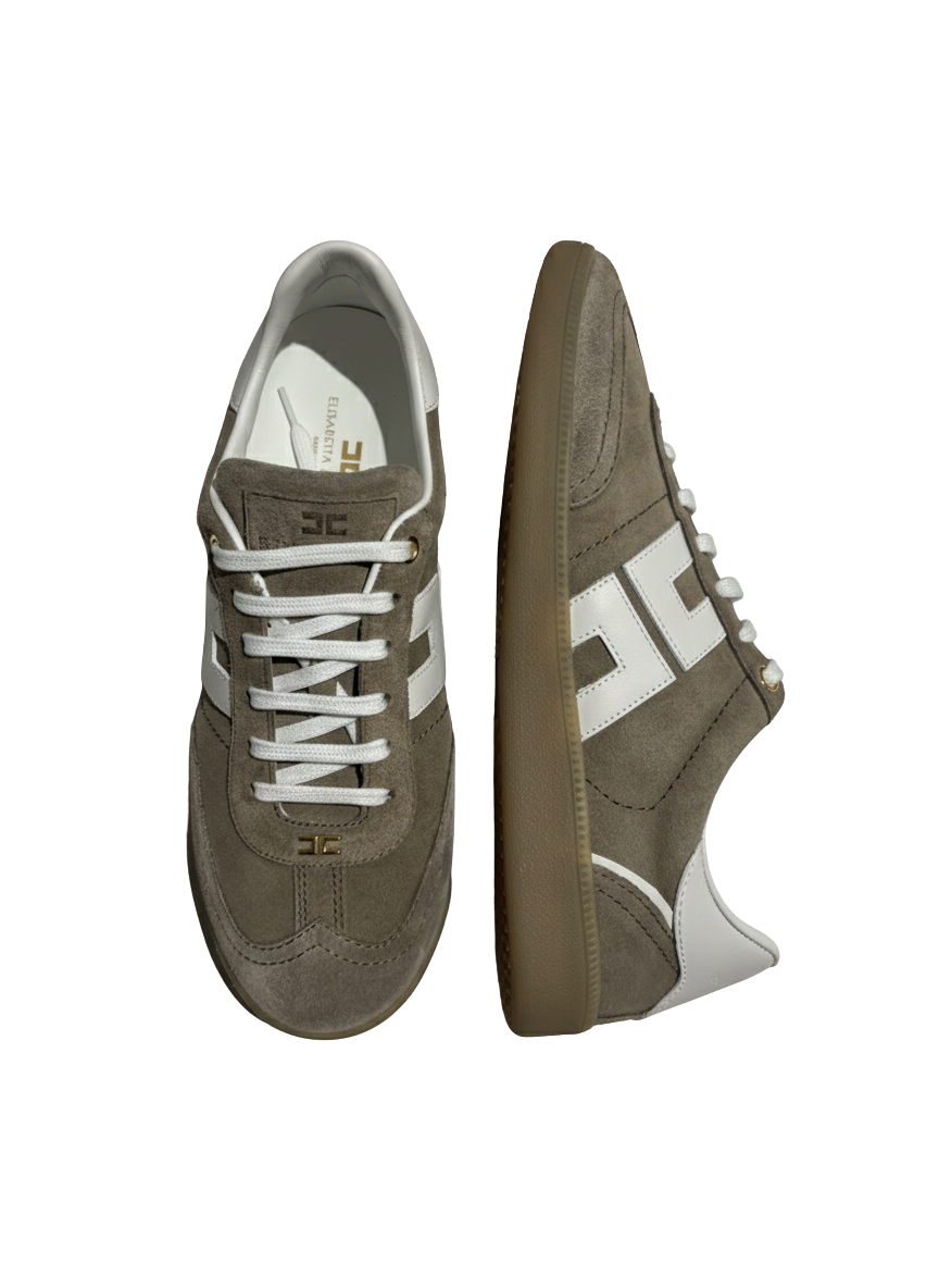 ELISABETTA FRANCHI sneakersy zamszowe beżowe