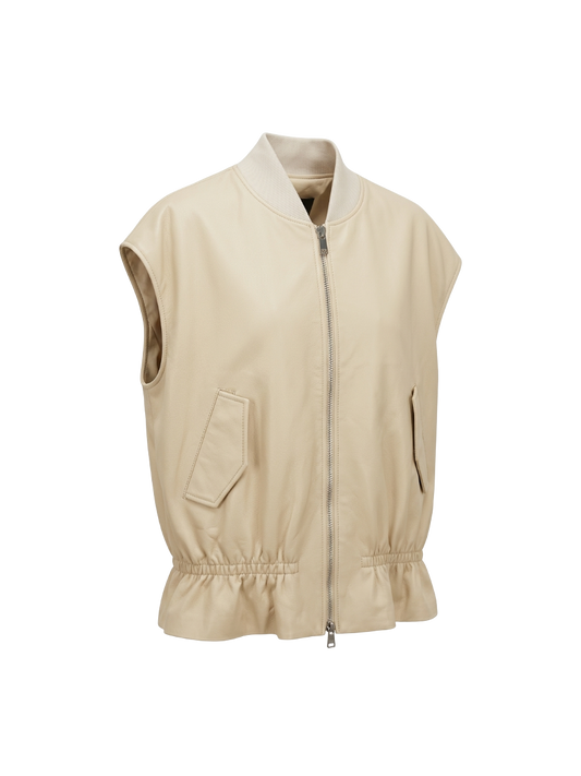 IMPERIAL kamizelka skórzana beżowa