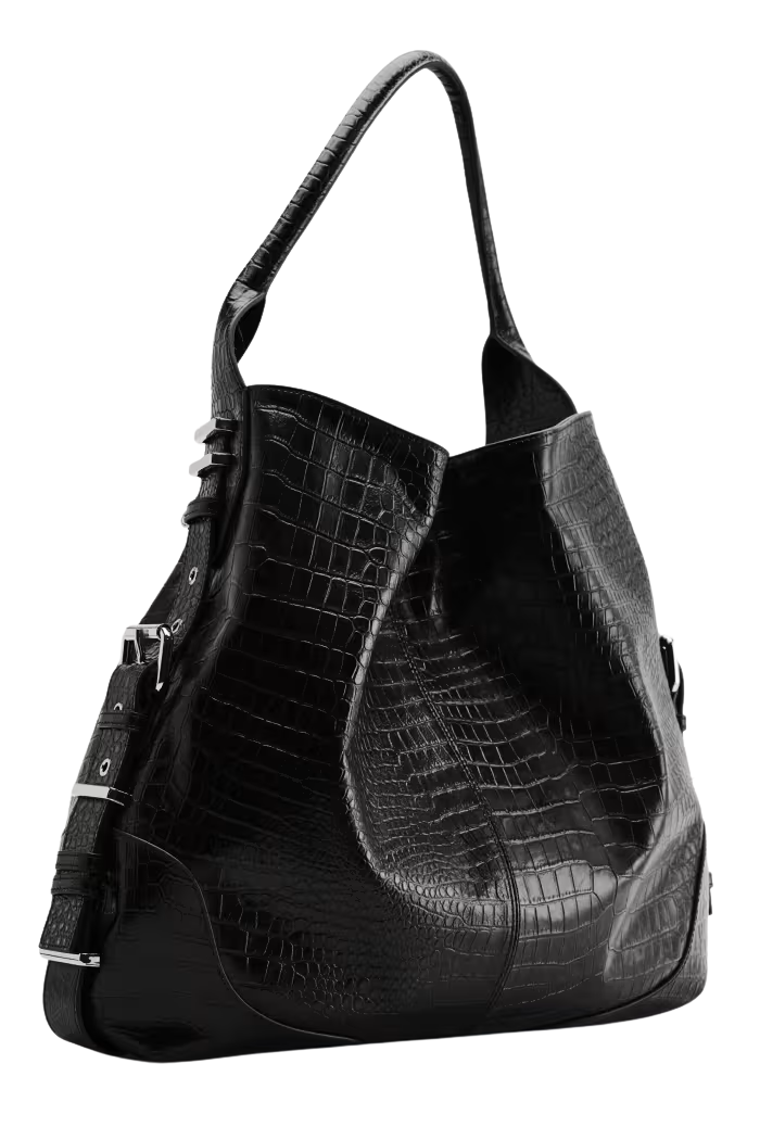 PATRIZIA PEPE torebka ze skóry HORSE BELT BAG czarna