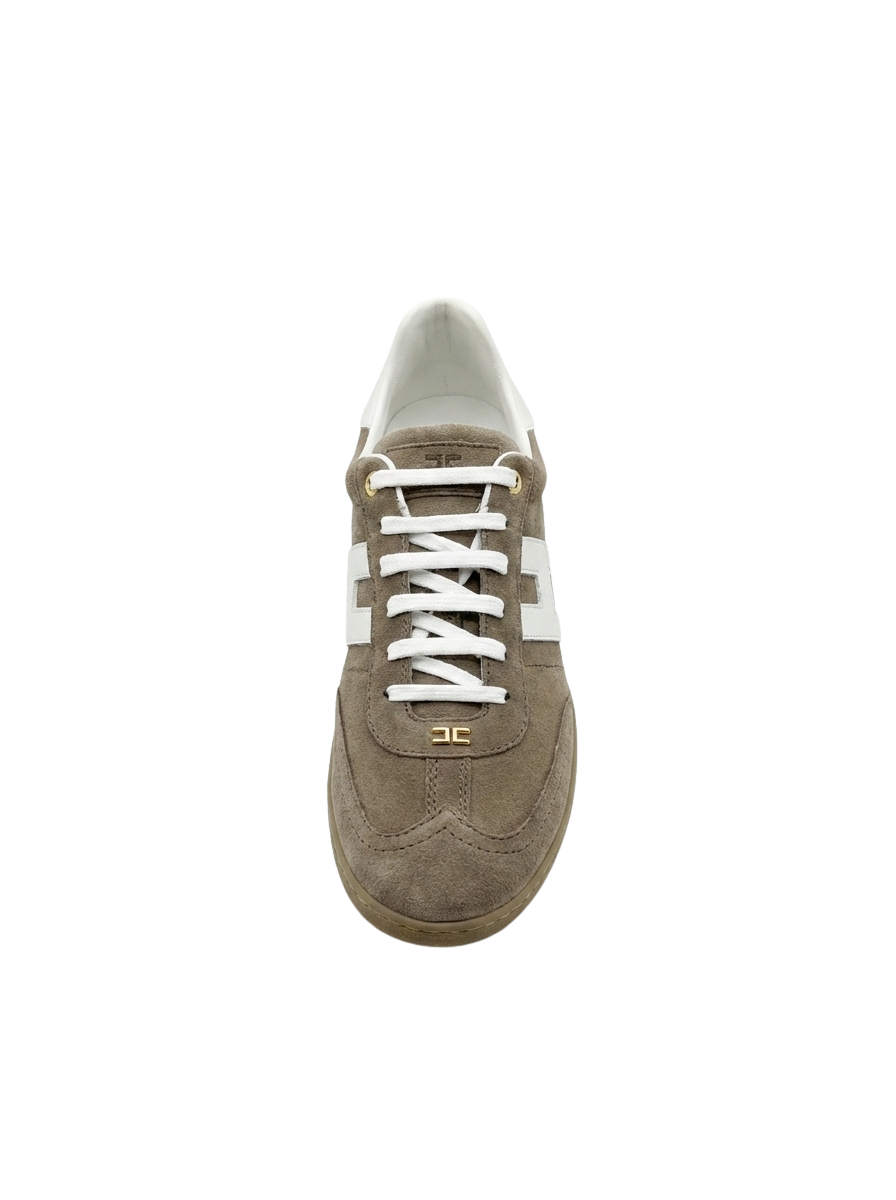 ELISABETTA FRANCHI sneakersy zamszowe beżowe