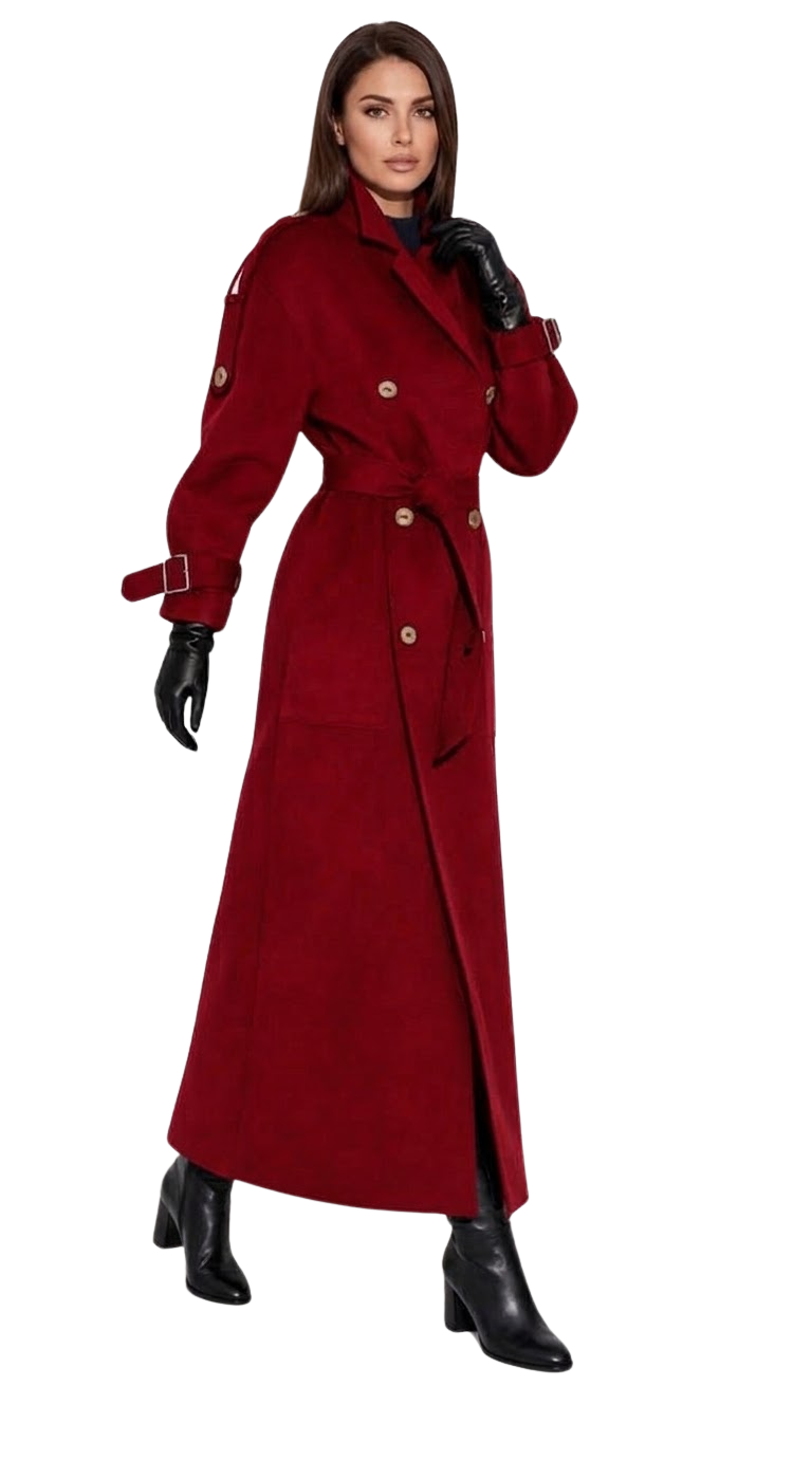 Elisabetta Franchi płaszcz wełniany czerwony