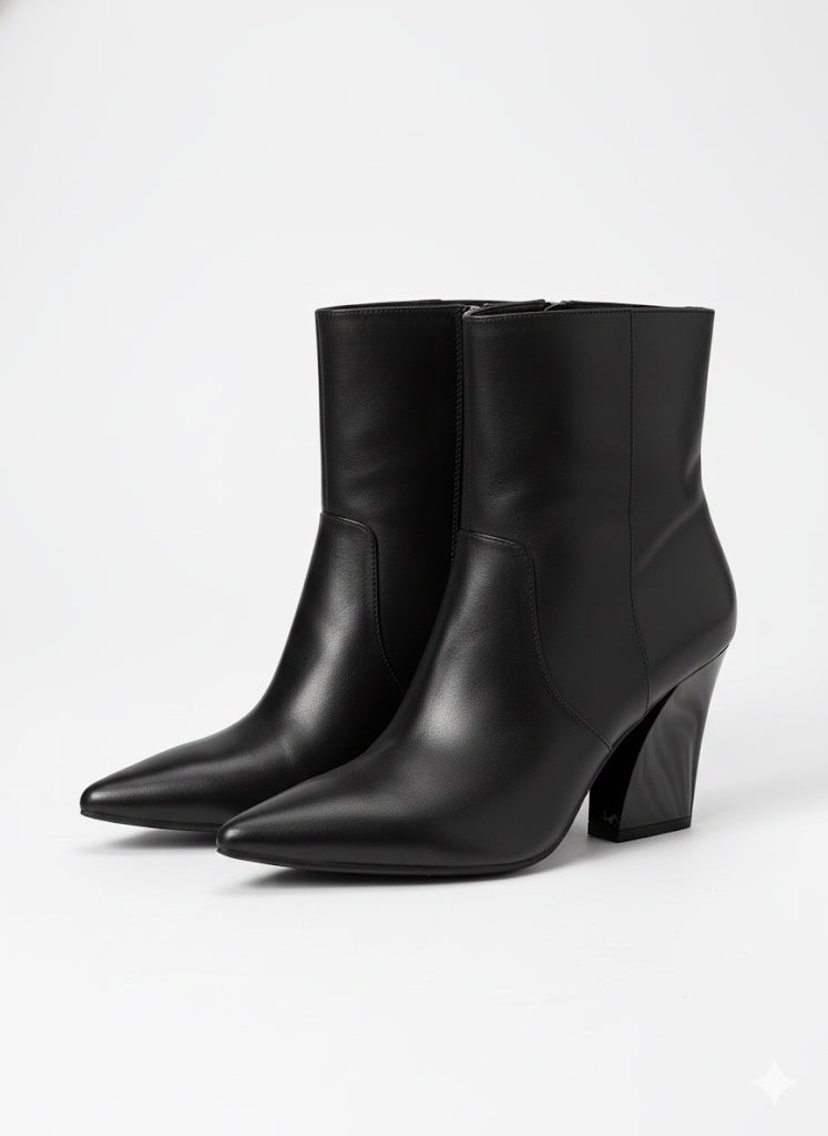 PINKO botki czarne skórzane