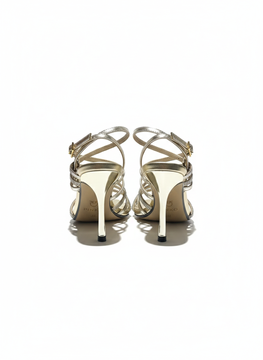 PINKO złote szpilki LISA