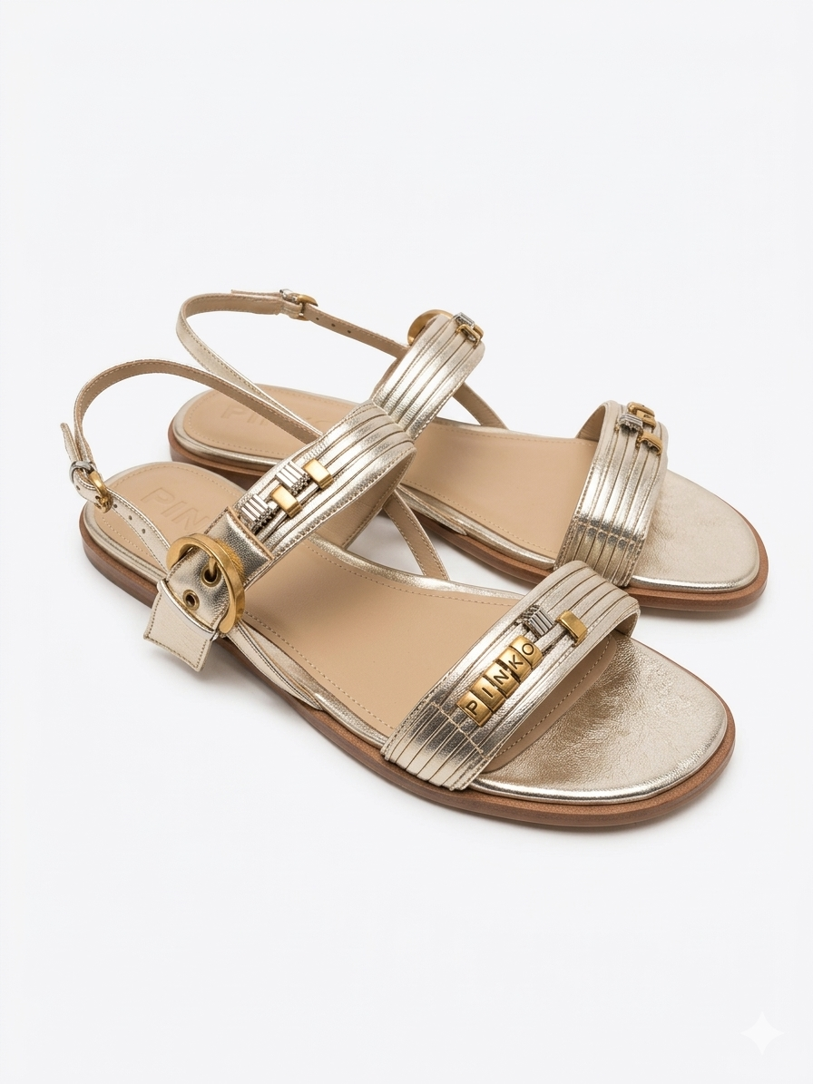 PINKO sandały skórzane MILLY 08 złote