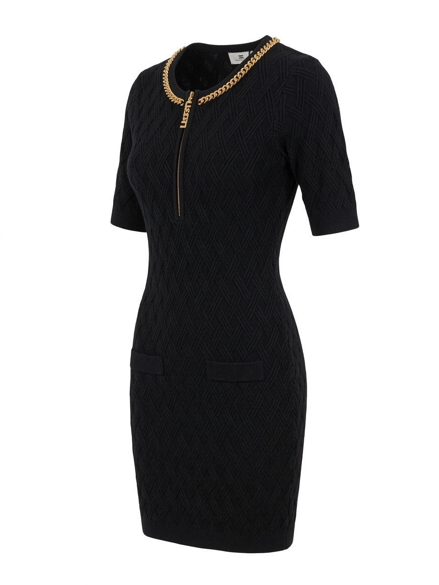 ELISABETTA FRANCHI sukienka dzianinowa slim fit