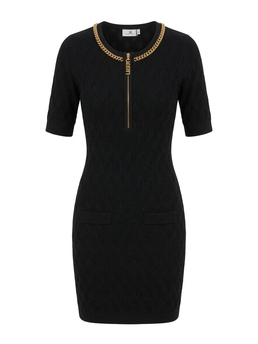 ELISABETTA FRANCHI sukienka dzianinowa slim fit