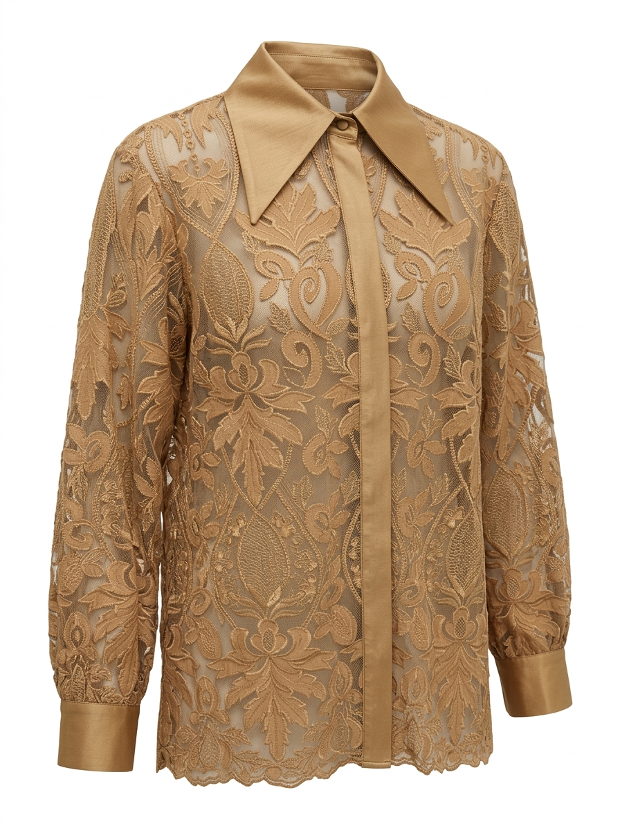 BABYLON koszula koronkowa beżowa