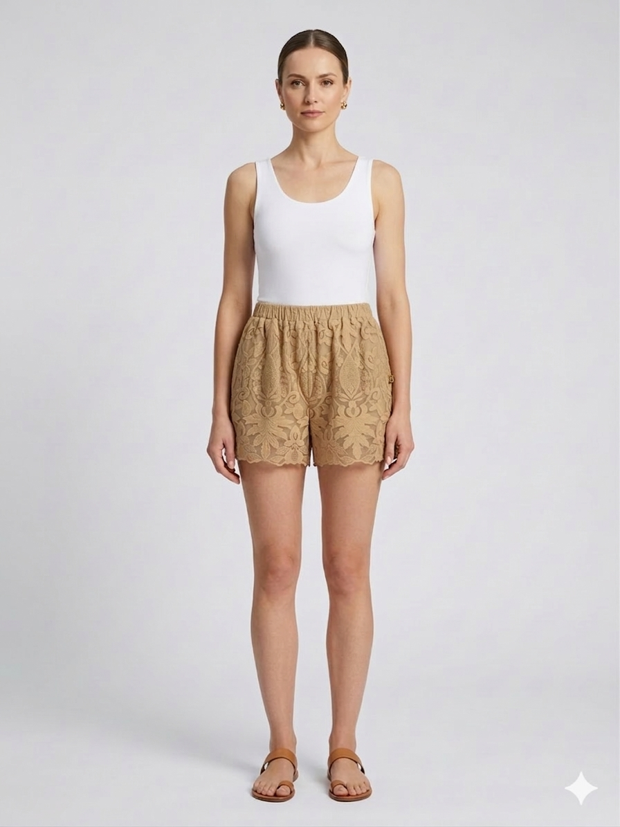 BABYLON spodenki koronkowe beżowe