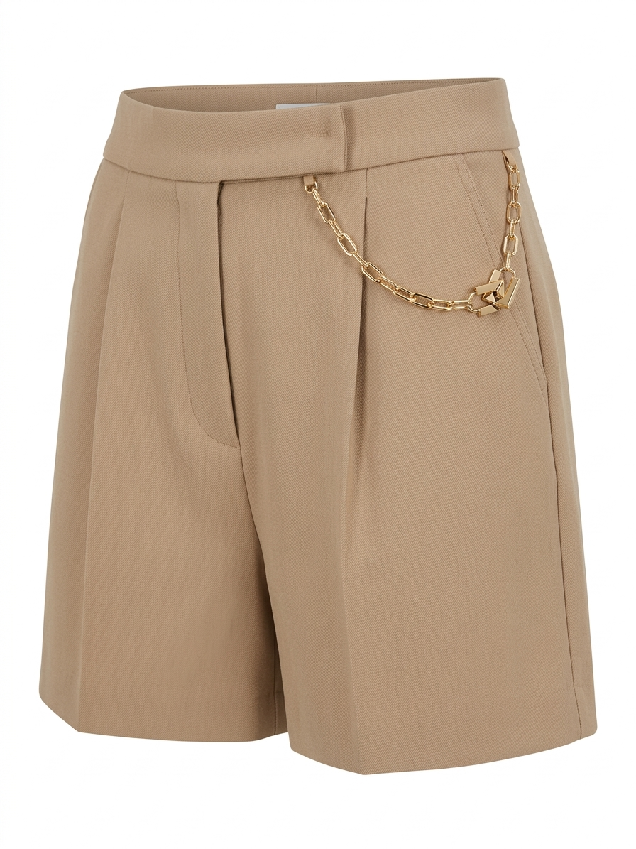 ELISABETTA FRANCHI spodenki regular fit beżowe
