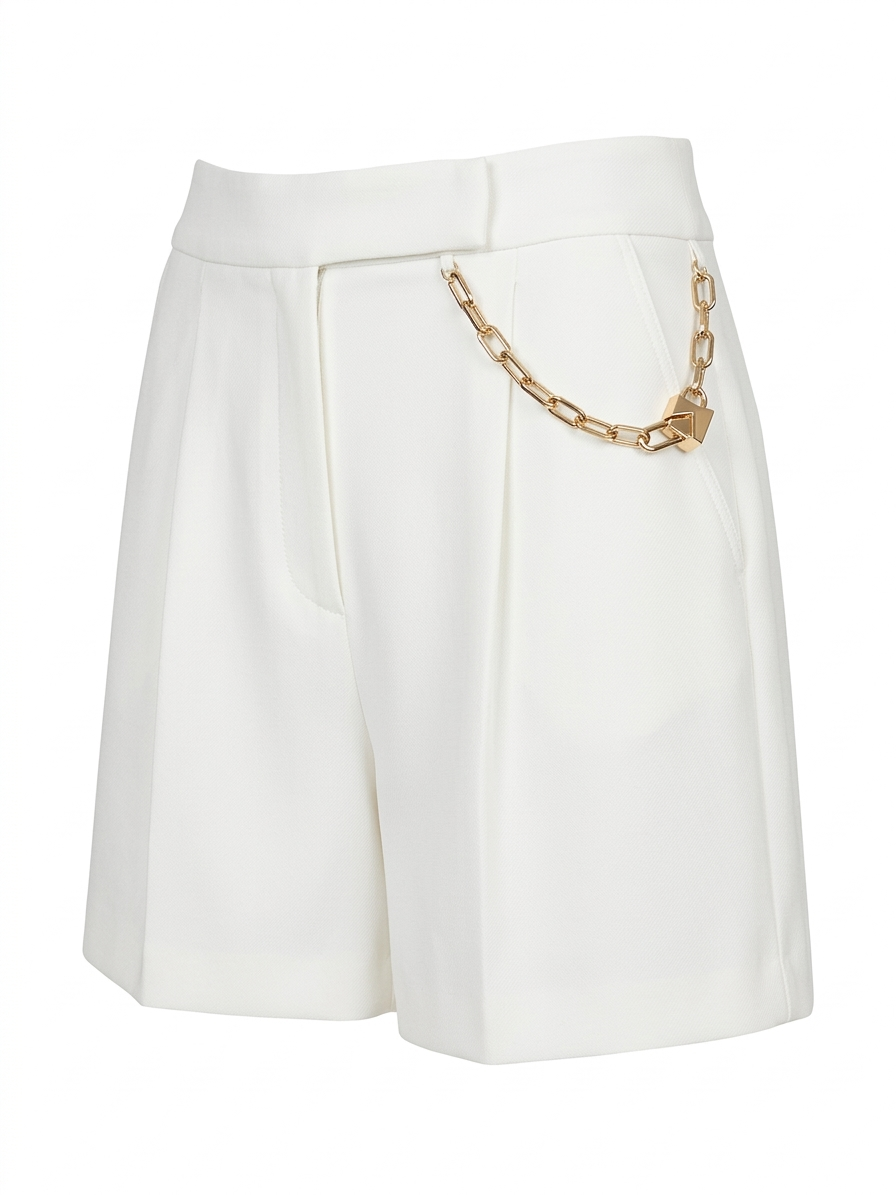 ELISABETTA FRANCHI spodenki regular fit białe