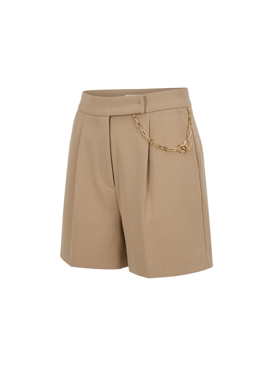 ELISABETTA FRANCHI spodenki regular fit beżowe