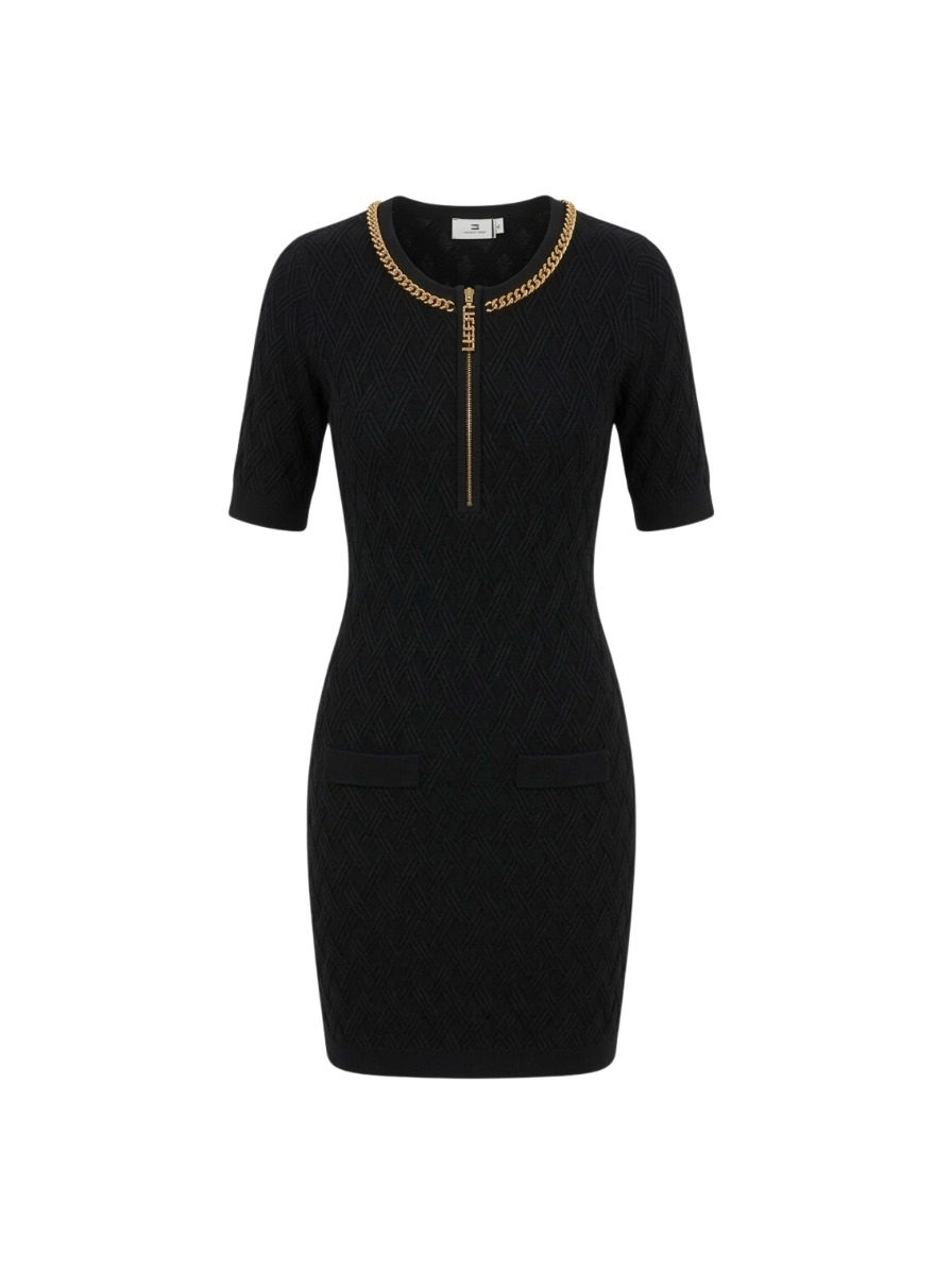 ELISABETTA FRANCHI sukienka dzianinowa slim fit