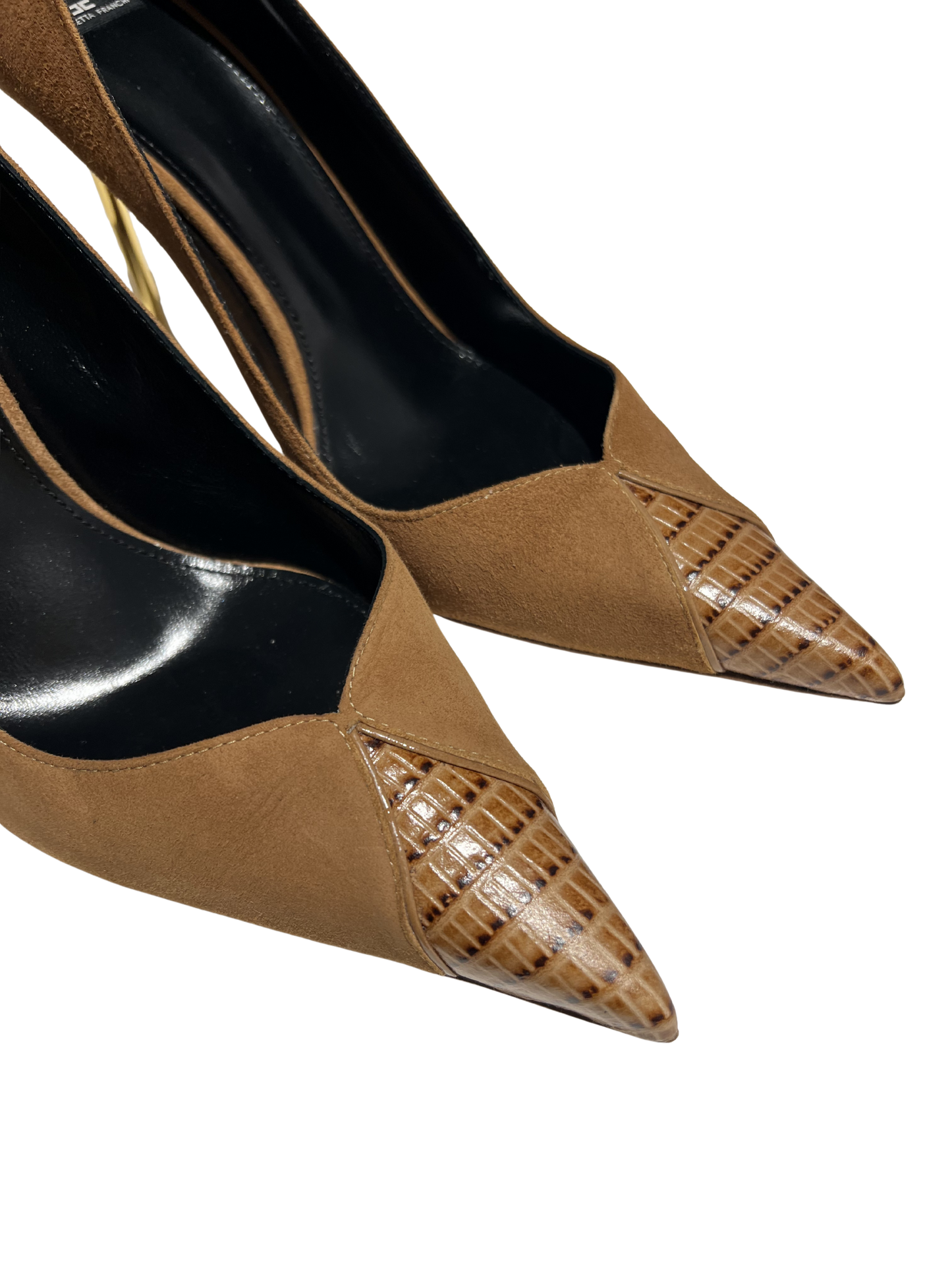ELISABETTA FRANCHI szpilki zamszowe Sugar Brown
