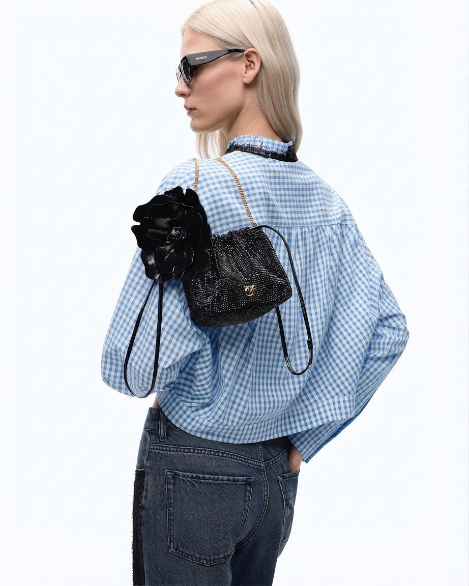 PINKO torebka CLICK SOFT HORIZONTAL czarna