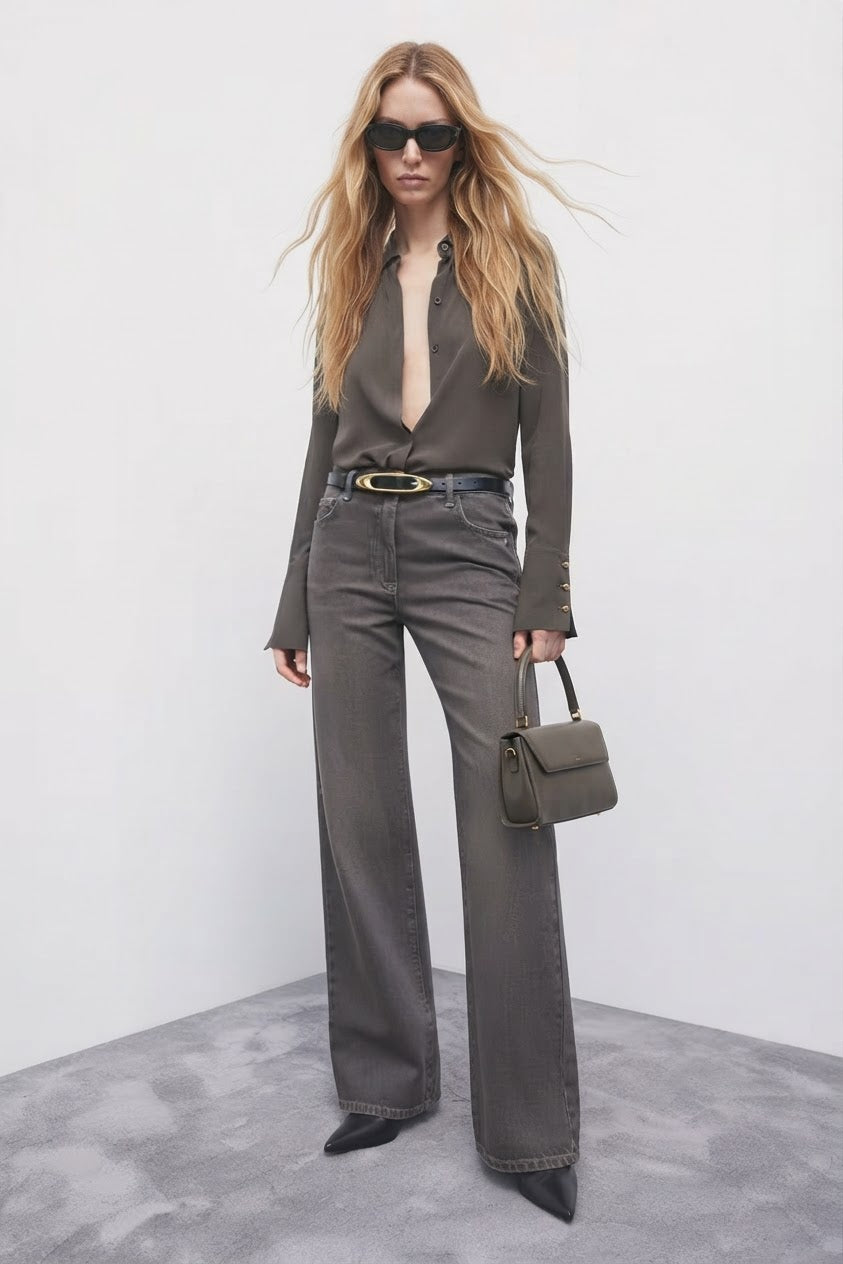 PATRIZIA PEPE jeansy wide leg