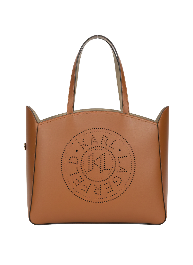 KARL LAGERFELD torebka skórzana brązowa